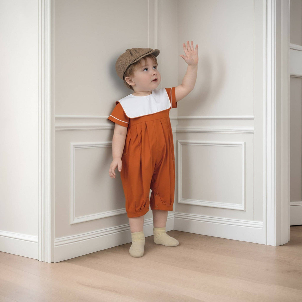 Orange Boy Romper: 24 months