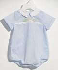Blue Boy Cars Embroidered Bubble with Bonnet: 3 months