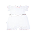Paty Knit Ruffle Hem Bubble, Ruth Collection: White with Pink