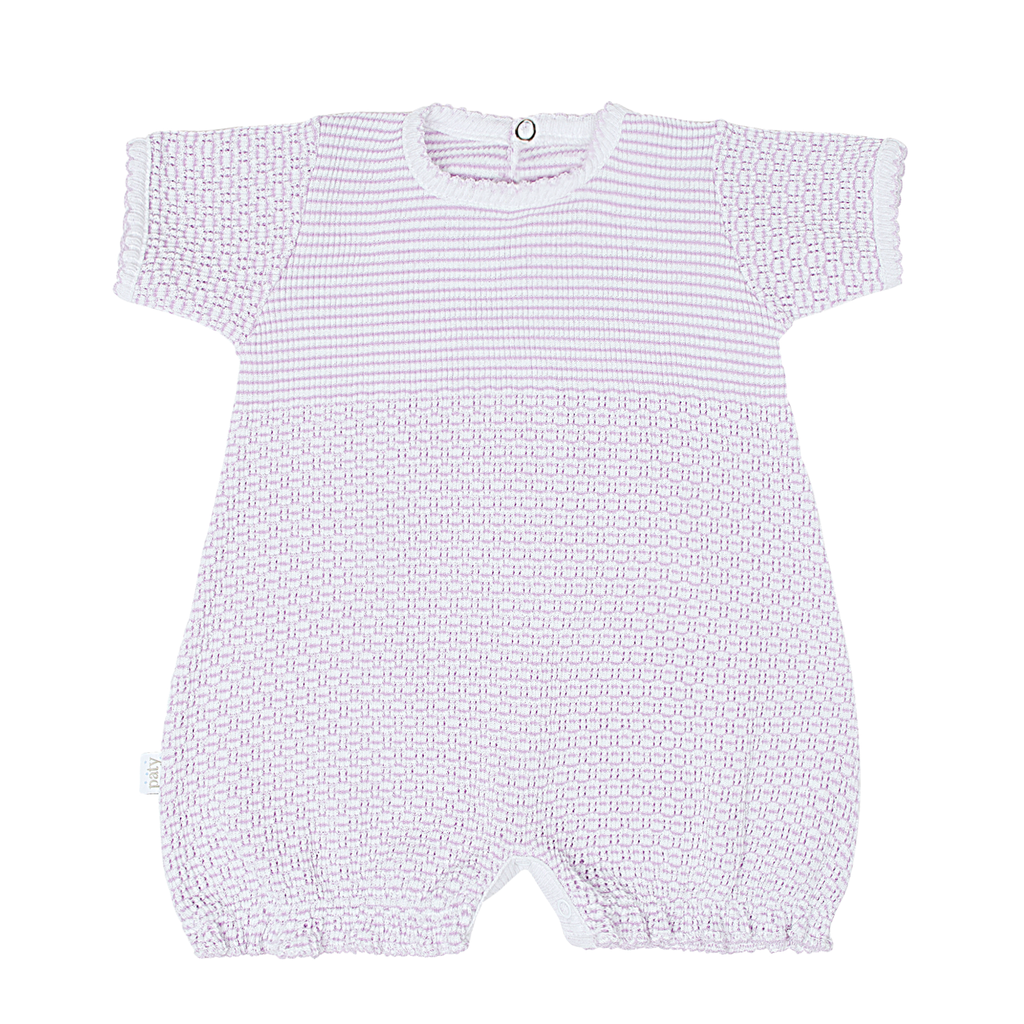 Paty Knit Ruffle Hem Bubble in Solid Colors: Blue w/ Blue Trim