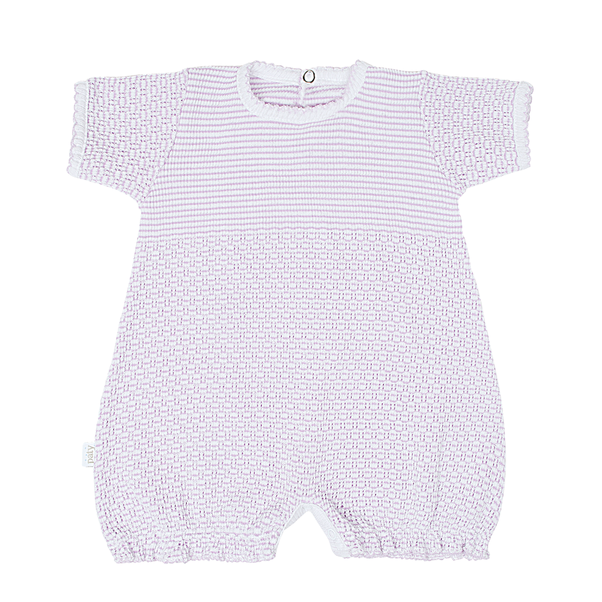 Paty Knit Ruffle Hem Bubble in Solid Colors: Lavender w/ Lavender Trim