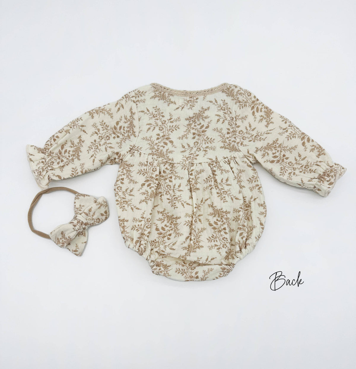 Elodie Long Sleeve Romper Set: 2pc Set + Oatmeal socks