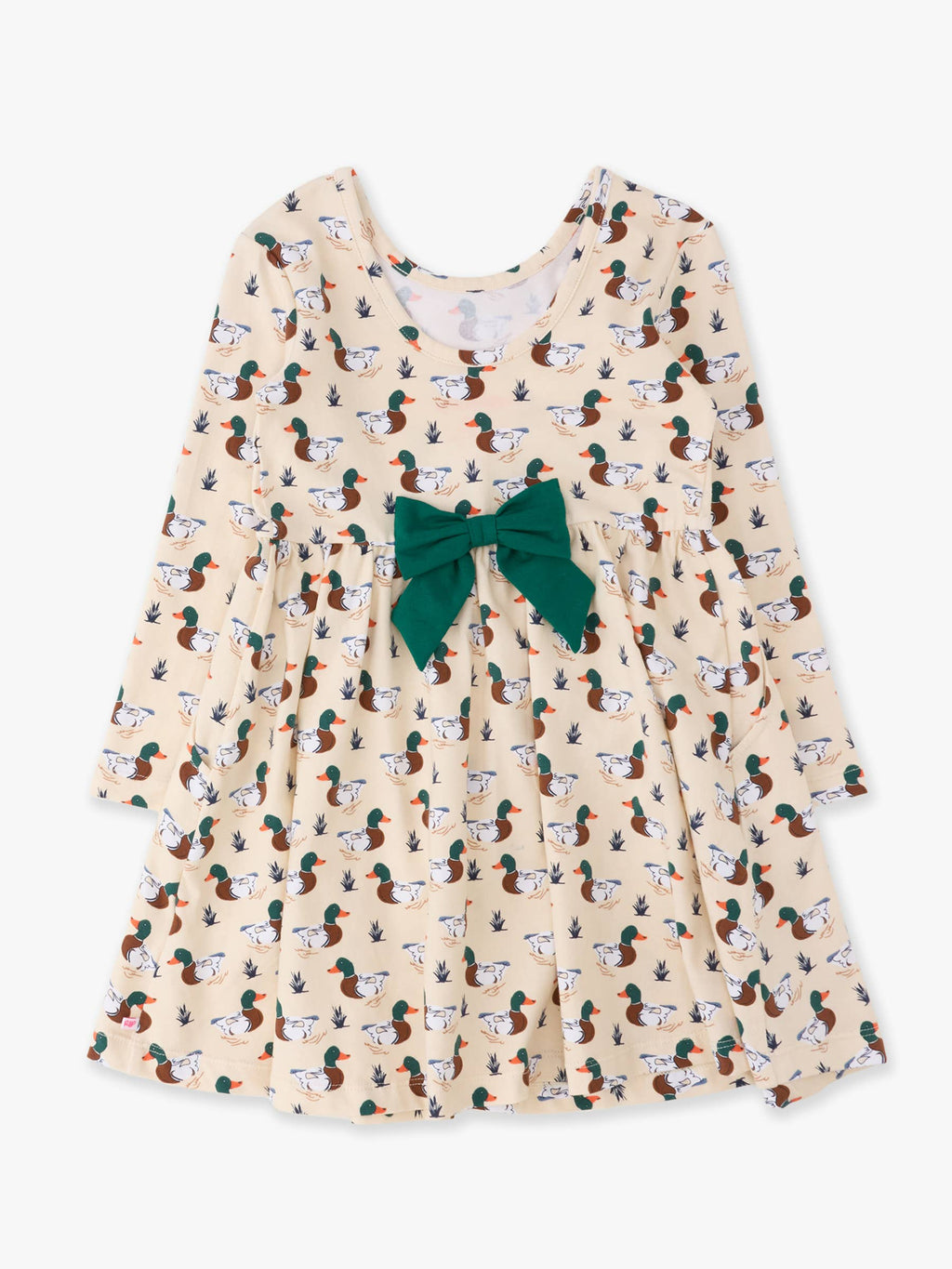 Girls Mallard Marsh Duck Knit Long Sleeve Twirl 2T
