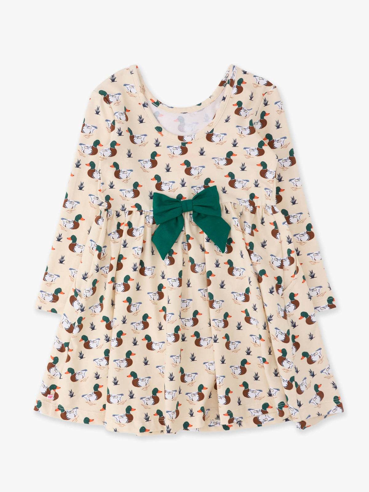 Girls Mallard Marsh Duck Knit Long Sleeve Twirl 2T