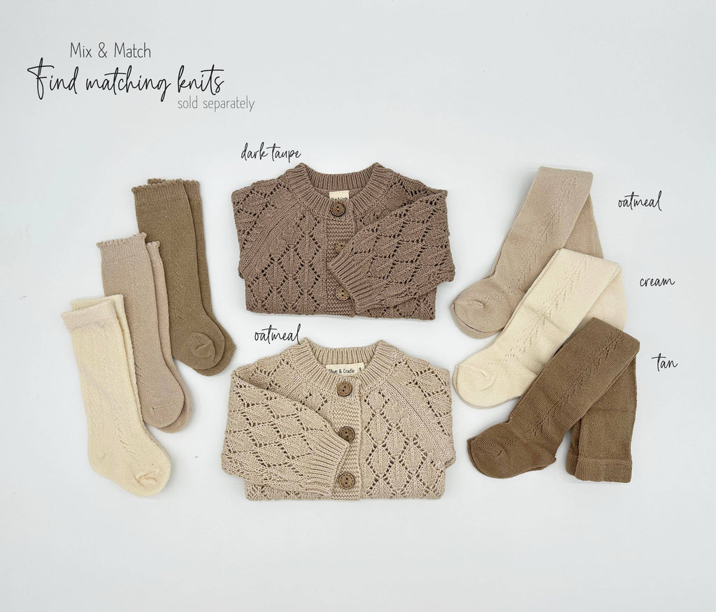 Elodie Long Sleeve Romper Set: 2pc Set + Oatmeal socks