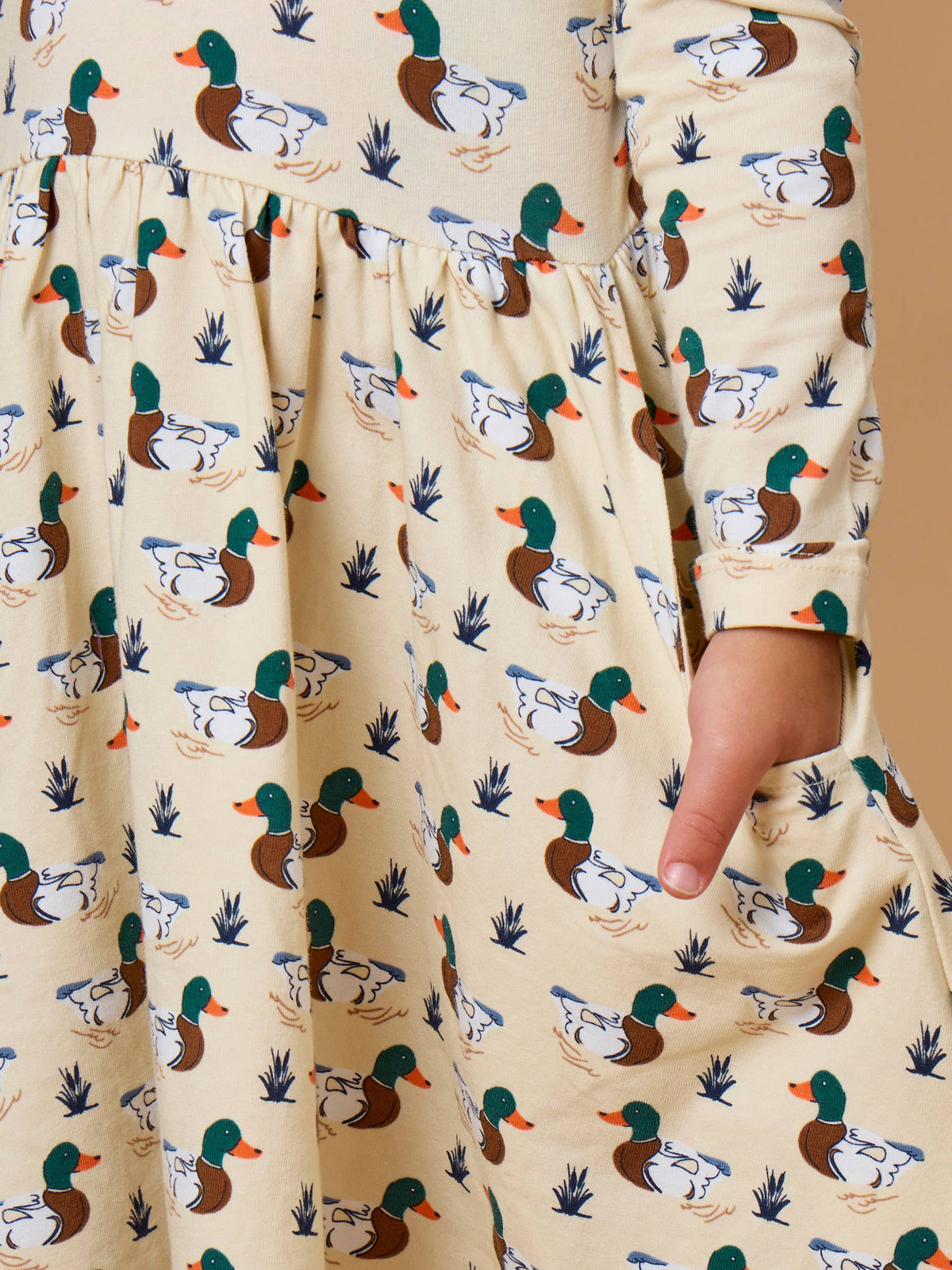 Girls Mallard Marsh Duck Knit Long Sleeve Twirl 2T