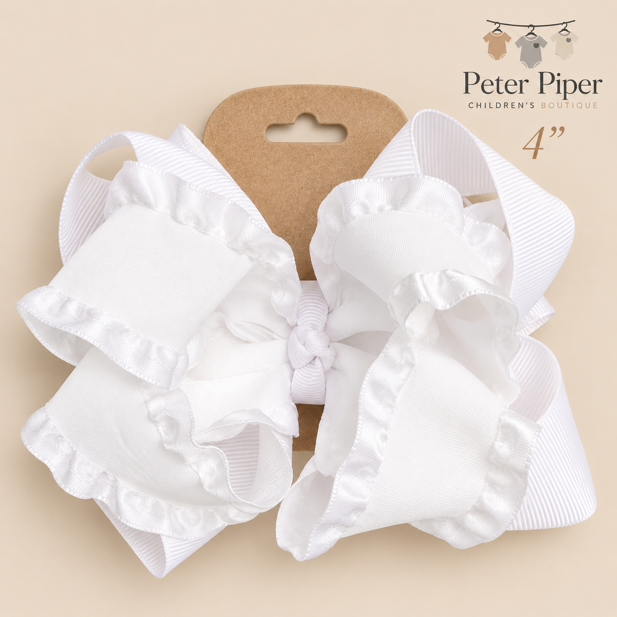 Pearl Ruffle Hair Bow🤍