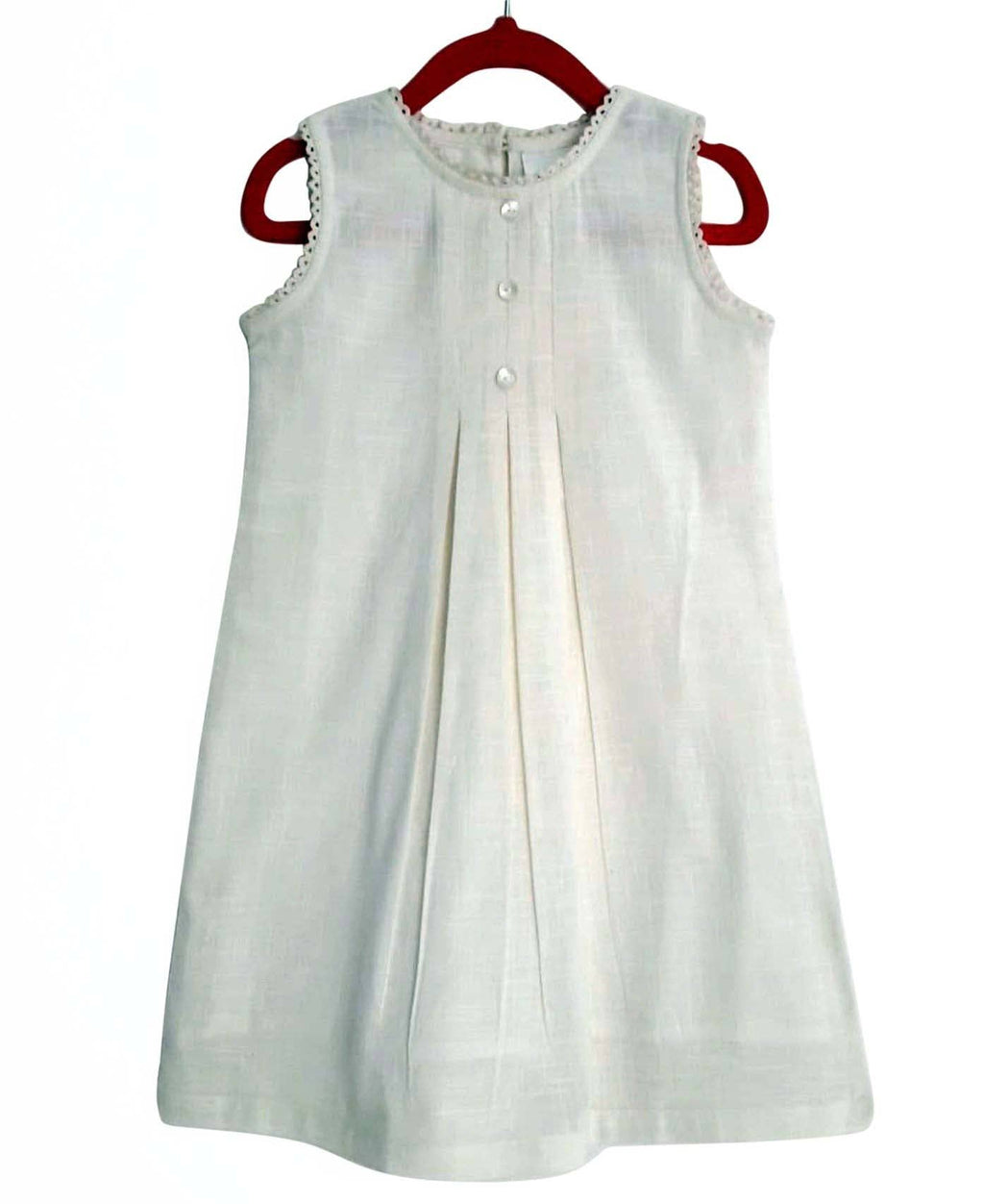 Ivory Lace Detail Gathered Dress.