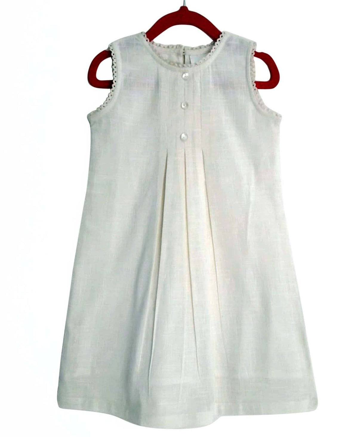 Ivory Lace Detail Gathered Dress.