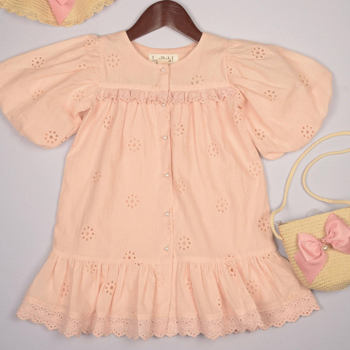 Embroidered Schiffli Dress: