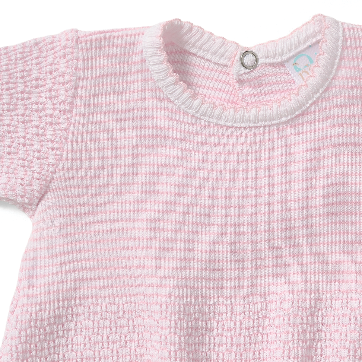 Paty Knit Ruffle Hem Bubble in Solid Colors: Blue w/ Blue Trim