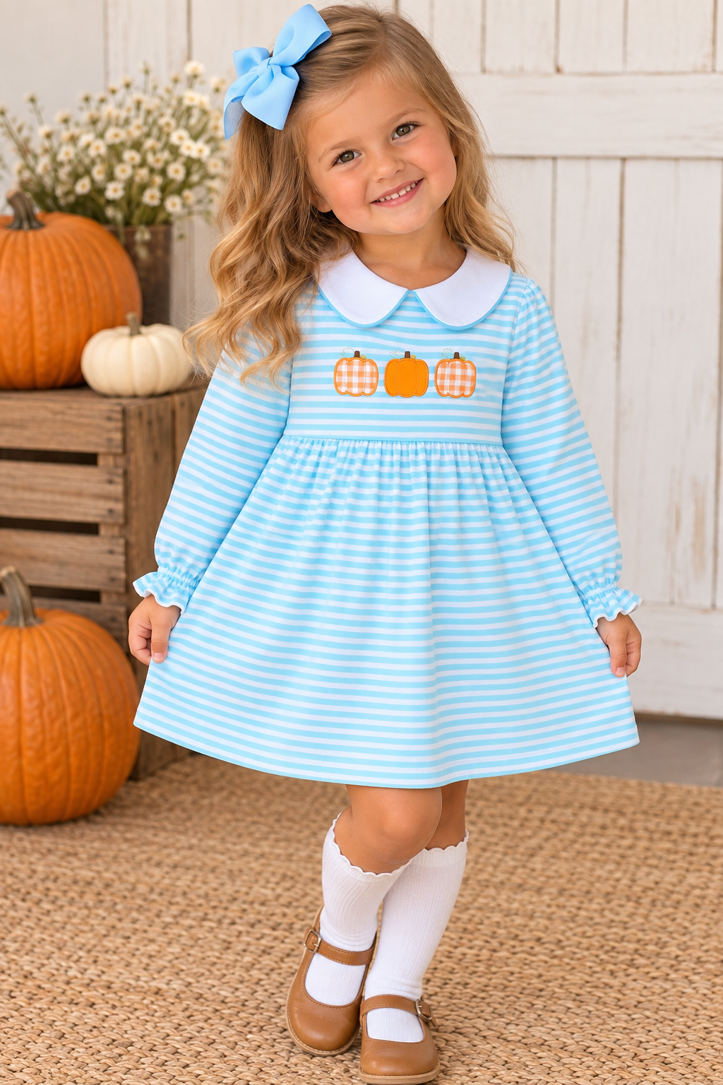 Blue Vintage Pumpkin Dress