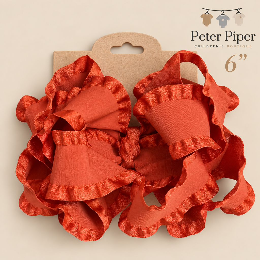Pumpkin Ruffle Bow 🎃🤎