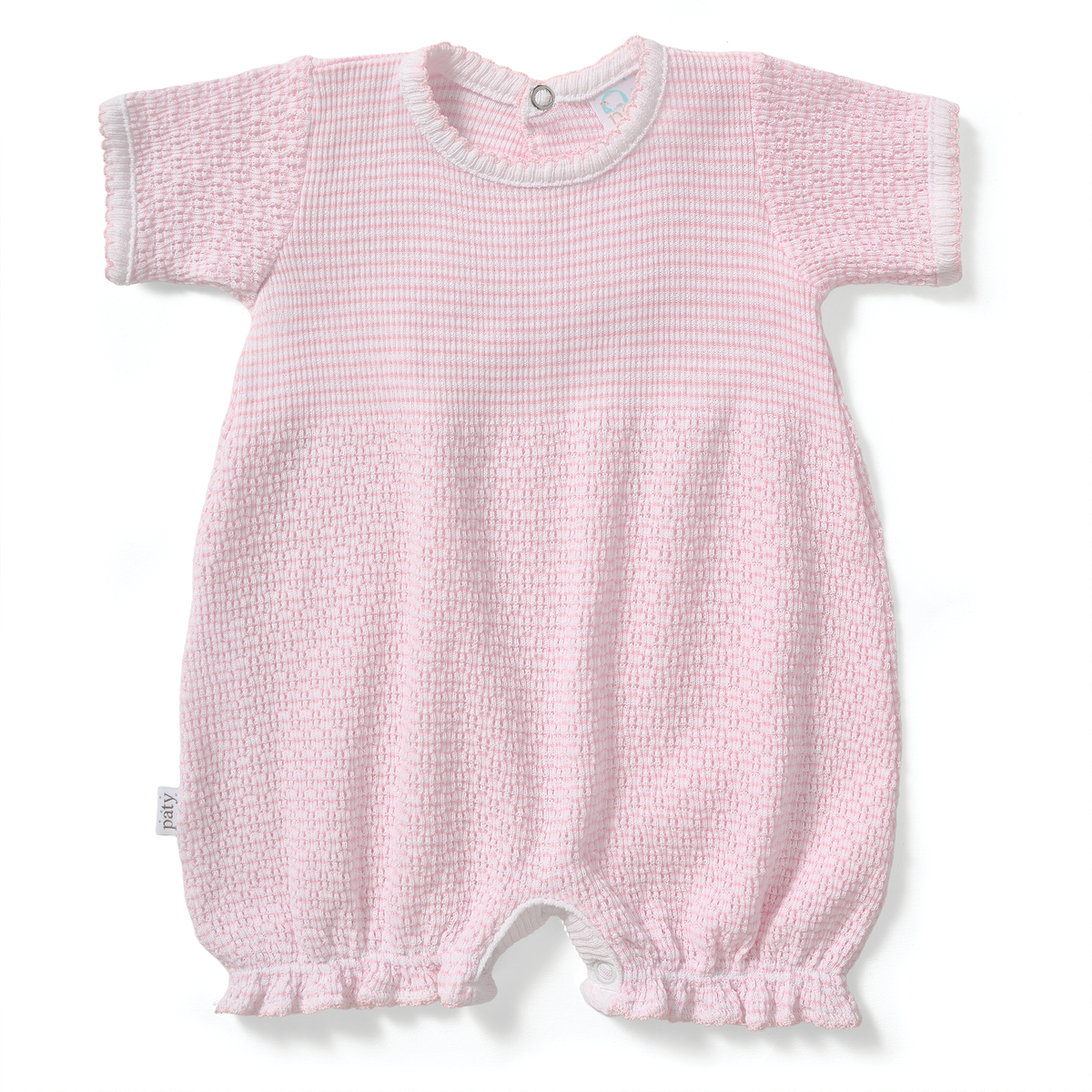 Paty Knit Ruffle Hem Bubble in Solid Colors: Pink w/ Pink Trim