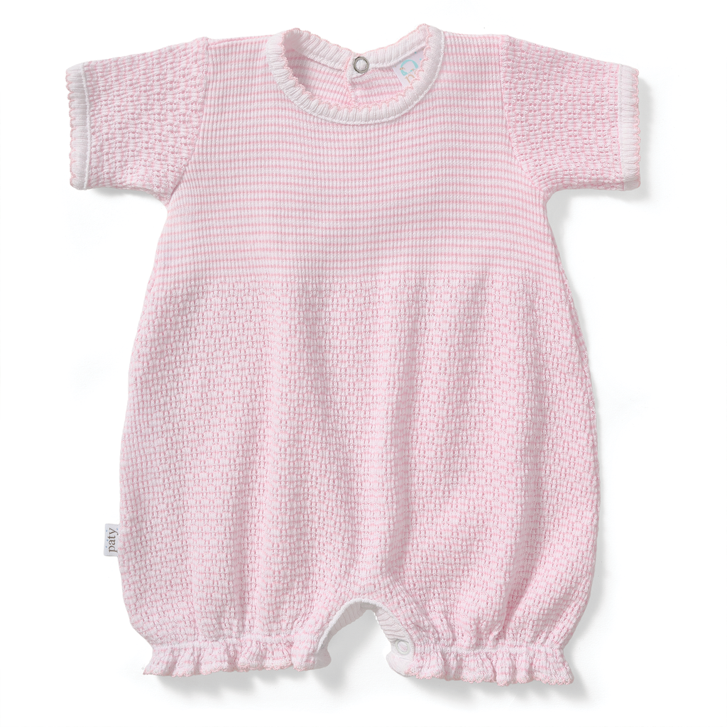 Paty Knit Ruffle Hem Bubble in Solid Colors: Blue w/ Blue Trim