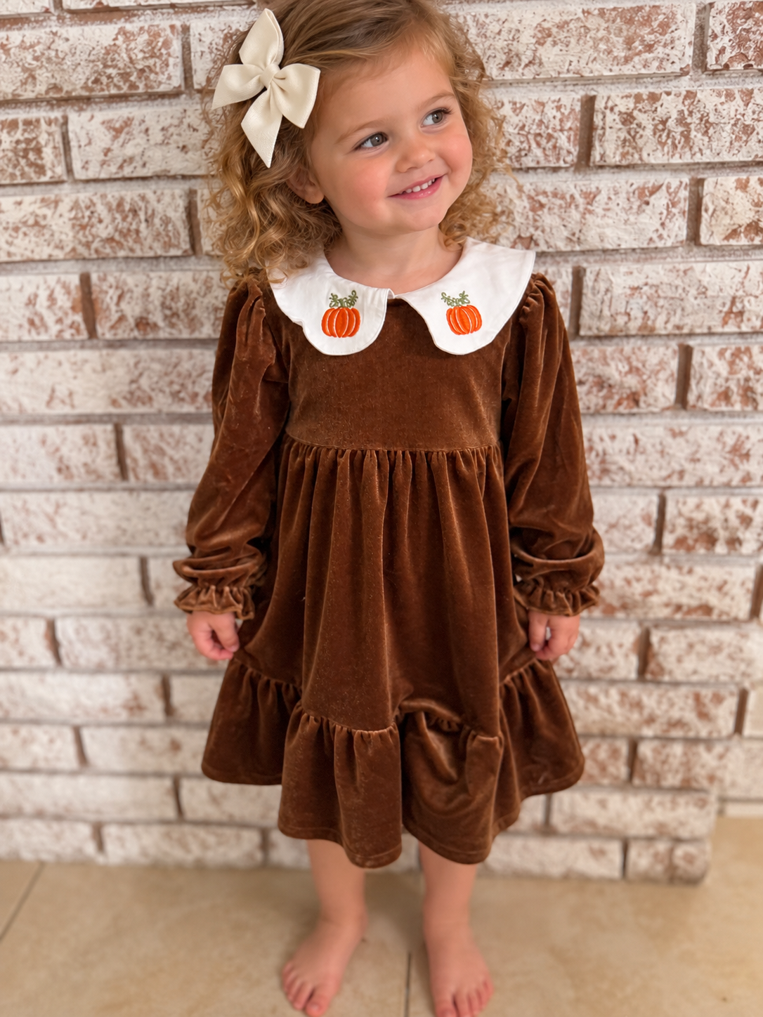 Pumpkin Embroidery Dress