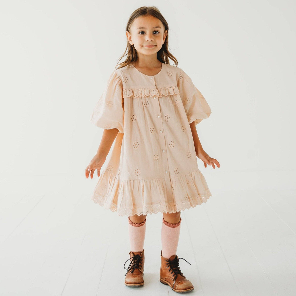 Embroidered Schiffli Dress: