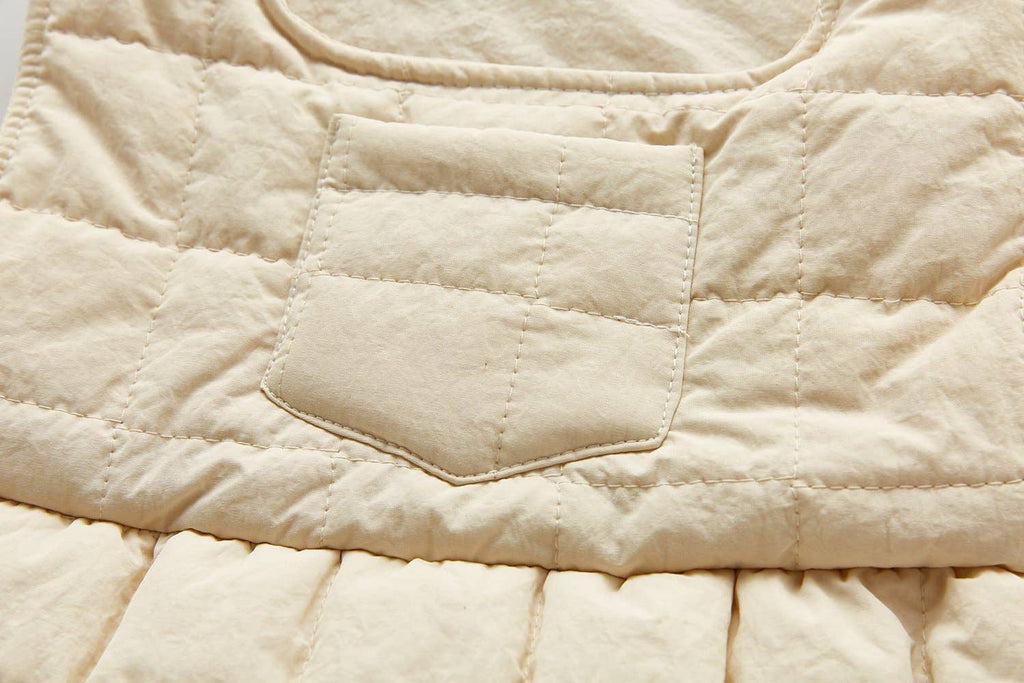 Girls Knit Top and Quilted Tank Romper 2 Piece Set.