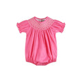 Pink & White Smocked Bubble Romper