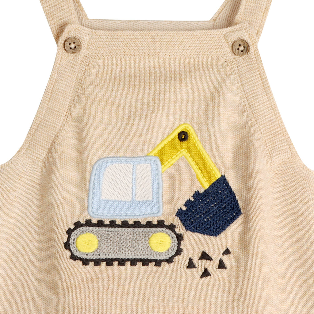 Excavator Truck Embroidered Baby Overall Set 6/12 month